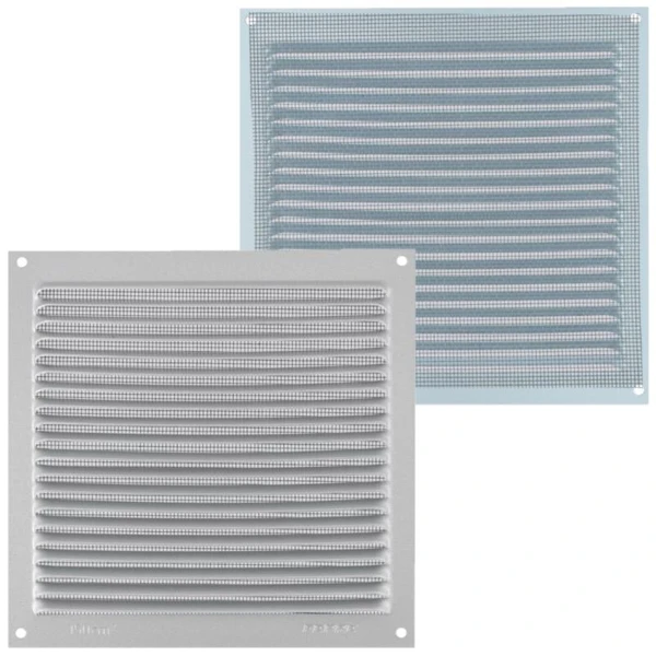 Rejilla Aluminio Plata Con Mosquitera 0.8mm Cuadrada