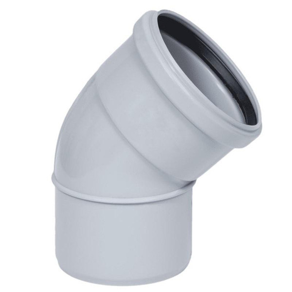 Codo PVC Macho-Hembra Junta Elástica 45º