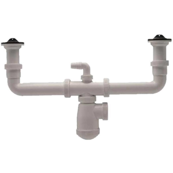 Sifón Doble Botella Extensible S/Horizontal Toma Lavadora