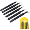 6Pcs Stainless Steel Tweezer Set (Anti-static)