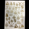 Christmas Theme Gold Color Sticker Sheet A4