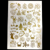 Christmas Theme Gold Color Sticker Sheet A4