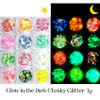 Glow in the Dark Chunky Hexagon Glitter 1g