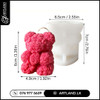 Small 3D Rose Bear with bow Candle Mold