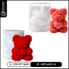 3D Rose Bear with bow Mold for Candles