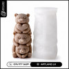 Stacked Tree Bears with a Heart Cylinder Silicone Mold