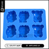 Cartoon Animal Silicone Mold 6 Cavity Lion Bear Hippo