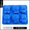 Cartoon Animal Silicone Mold 6 Cavity Lion Bear Hippo