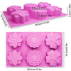 Assorted Flower Design Candle, Soap Mold, 6 Cavities