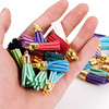 5Pcs (Single Color) Leather Tassels with Gold Cap