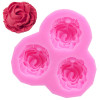 Rose Shape Silicone Resin & Fondant Mold 3 Cavity