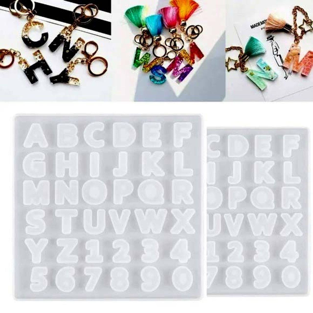Letter A To Z Mold Alphabet & Number Silicone Molds Epoxy Resin