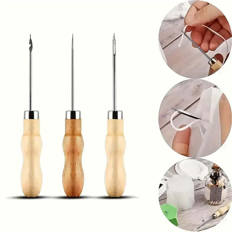Hand Creative Awl Wooden Handle Sewing Awl Set for Candle Making | Artland Sri Lanka
