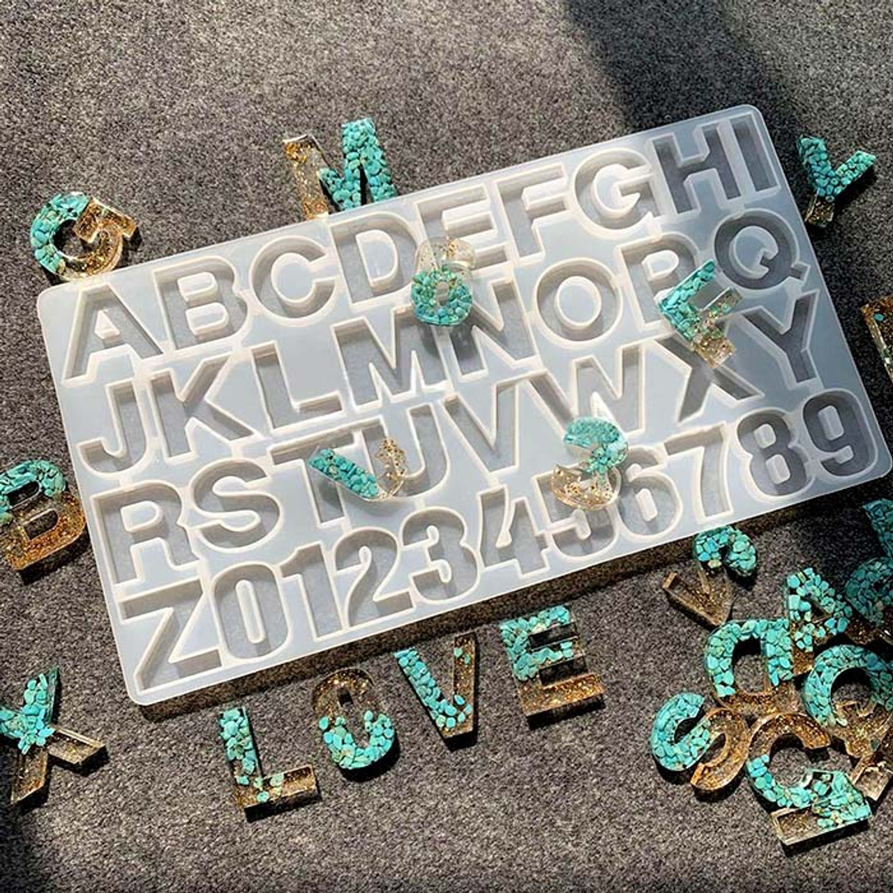 Alphabet molds shop for resin