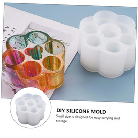 Silicone Lipstick Holder Mold 6-Cell Resin Storage Tray