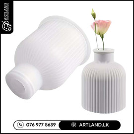 Striped Vase Mold for Gypsum, Resin