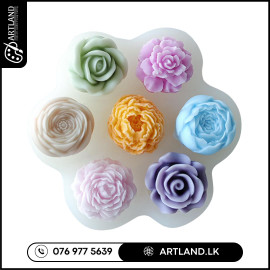 7 Cavity 3D Flower Silicone Mold