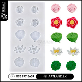 Lotus Flower, Leaf & Root Mold Pond Miniatures