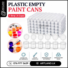 6-Cup Mini Empty Paint Pot Strip (2ml/5ml)