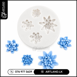 Pond Wild Lotus Flower Silicone Mold  (4 Cavity)