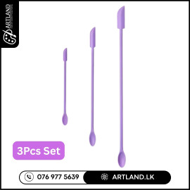 3-Piece Mini Silicone Spatula & Scraper Set for Cosmetics and Resin