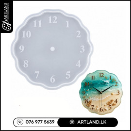 Lace Edge Round Clock Silicone Mold, Arabic Numeral Design