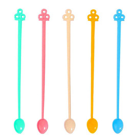 Plastic Mini Stirrer Spoons 5Pcs