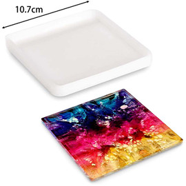 Square Box, Coaster Silicone Mold (10.7x10.7x1.0cm)