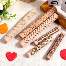 Wooden Texture Rolling Pin for Clay