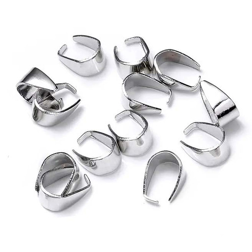 Pinch Bail Pendant Clip Buckles - Rhodium