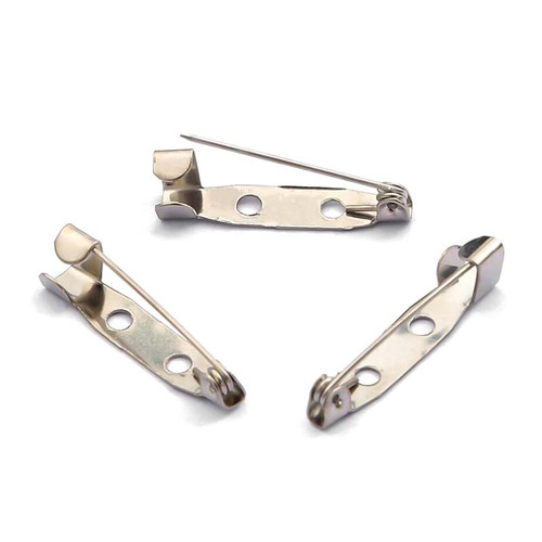 Brooch Clip Base Pins (Normal Quality) - Rhodium