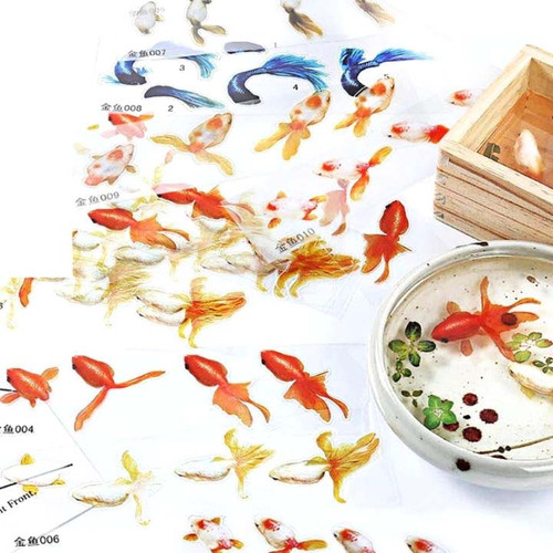 Koi Fish and Goldfish Stickers for Resin Art