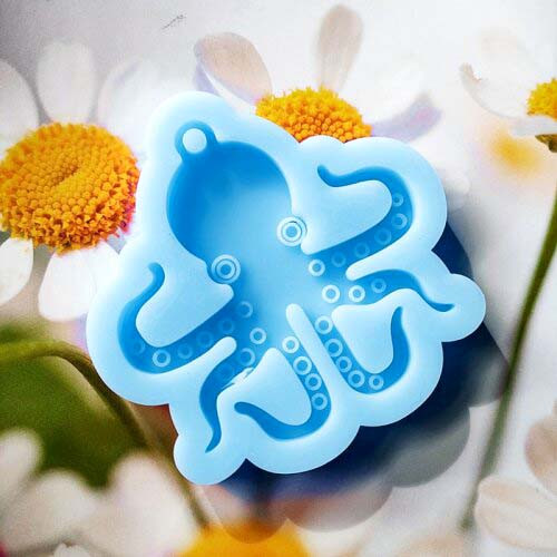 Octopus Pendant, Keychain Silicone Mold with Hole