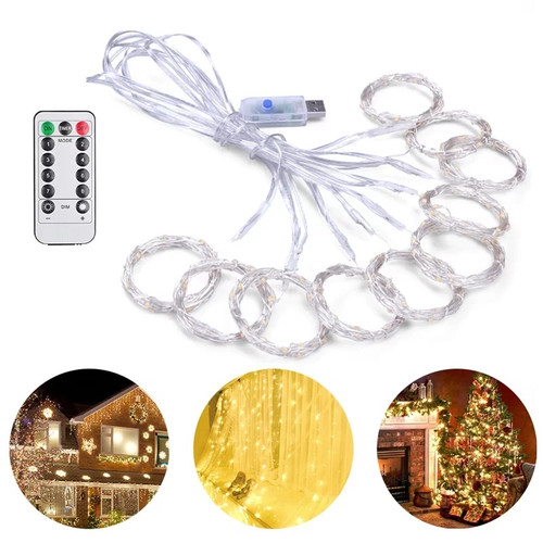 100LED Curtain USB Powered Fairy String Lights