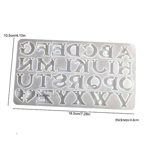 Vintage Style 26-Letter Silicone Mold with Hole