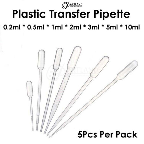 Plastic Pipette Droppers 5Pcs (0.2 to 3ml)