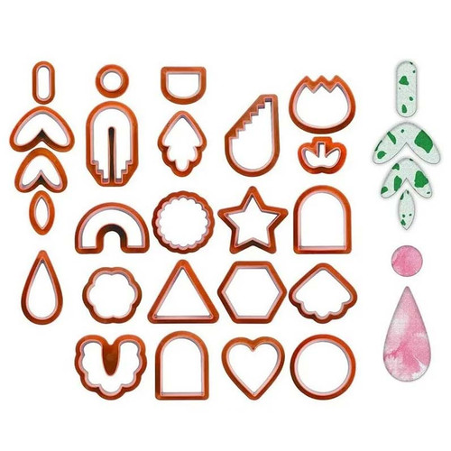 24pcs Polymer Clay Earring Cutters Set