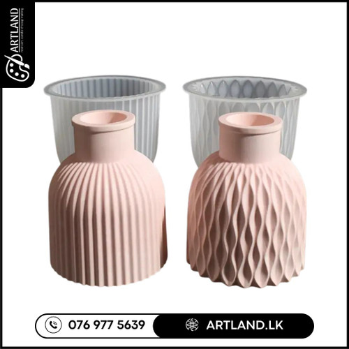 Striped/Ripple Pattern Vase Mold for Gypsum