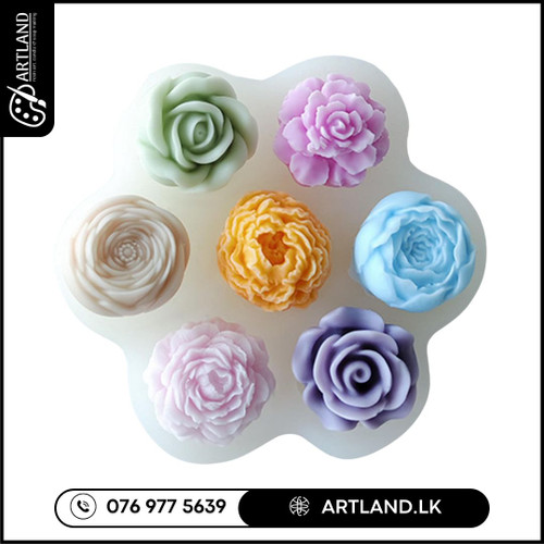 7 Cavity 3D Flower Silicone Mold