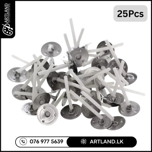 Tealight Candle Wicks with Metal Base (25PCS)