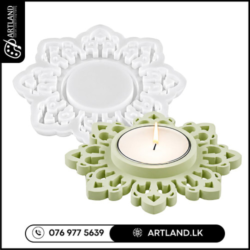 Mandala Candle Holder Silicone Mold for Cement & Plaster