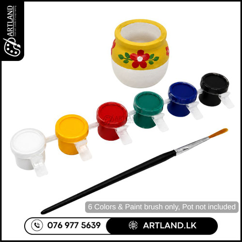 Mini 6-Colour Acrylic Paint Set with Brush