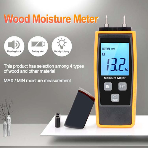 Moisture Meter for Wood, Plywood, Cardboard, Concrete