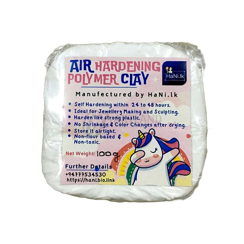 Air Hardening Polymer Clay 100g - White