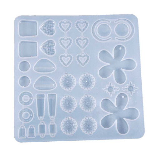 Earring Pendant Silicone Resin Mold 34 Cavity