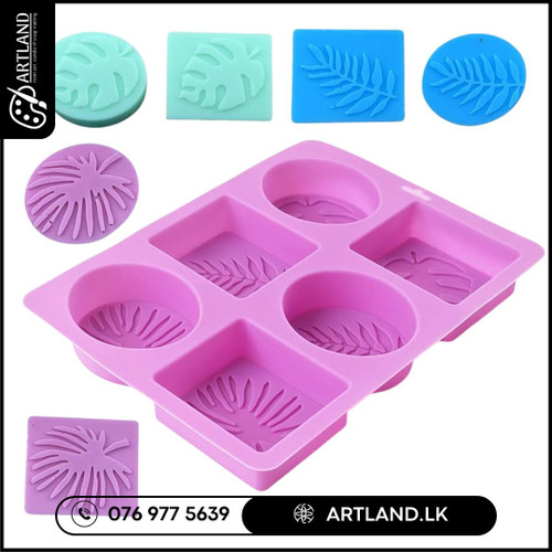 Palm Olive Leaves Silicone Soap Mould 6 Cavity