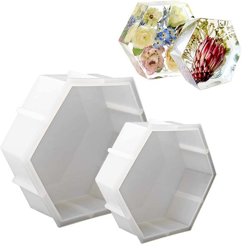 Large/Medium Hexagon Silicone Molds for Resin