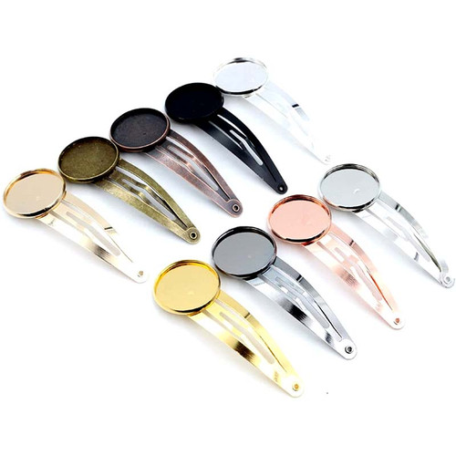 Snap Hair Clips Blank Base Setting 16mm (2Pc)