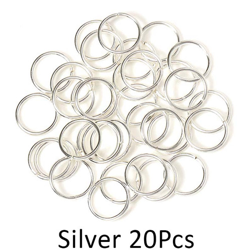 Jump Rings, Earring & Pendant Connectors 20Pcs (Silver)