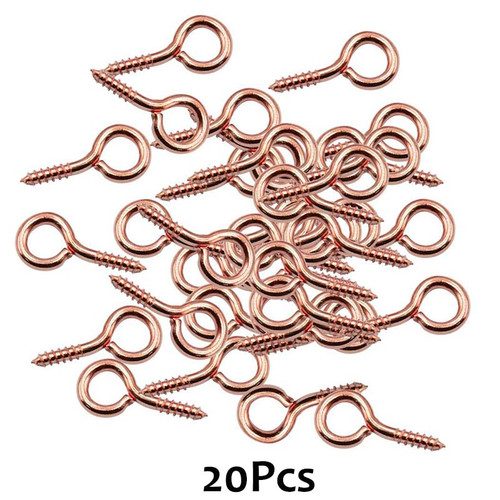 Screw Eye Pins, Eyelet Screws 20Pcs - Rose Gold